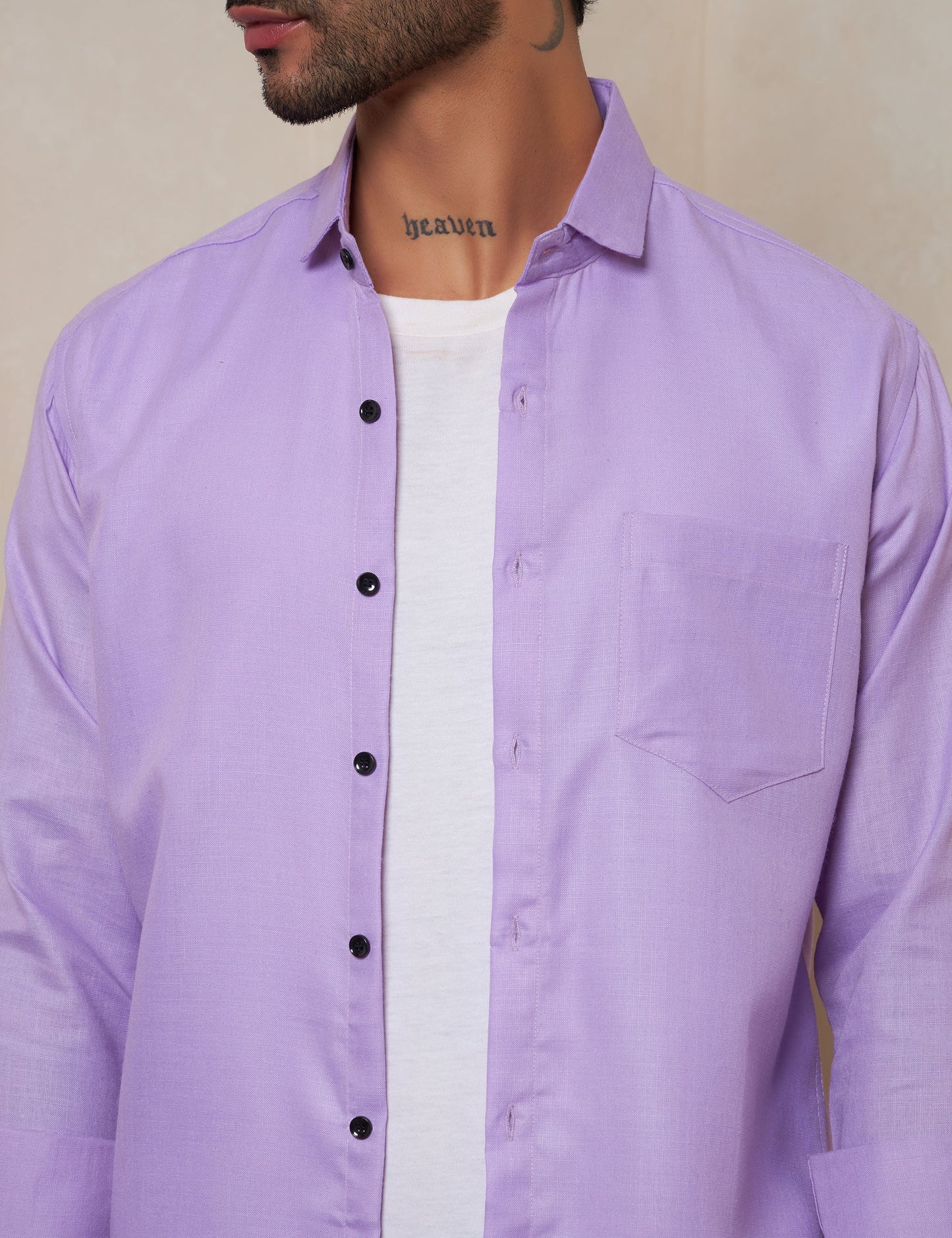 Men's Lavender Mist Textured Breathable Cotton Casual Shirt