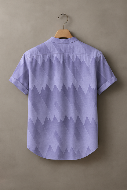 Trendy Lavender Geometric Print Shirt for Men