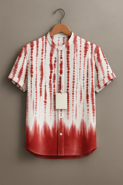 Men’s Abstract Tie-Dye Pattern Casual Summer Shirt
