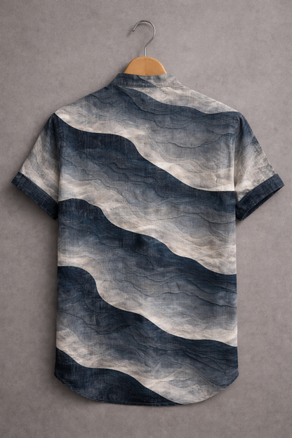 Smoky Marble Texture Print Fashion Shirt