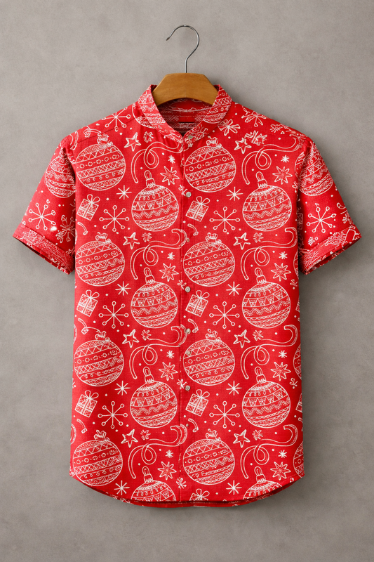 Men’s Holiday Celebration Pattern Designer Shirt